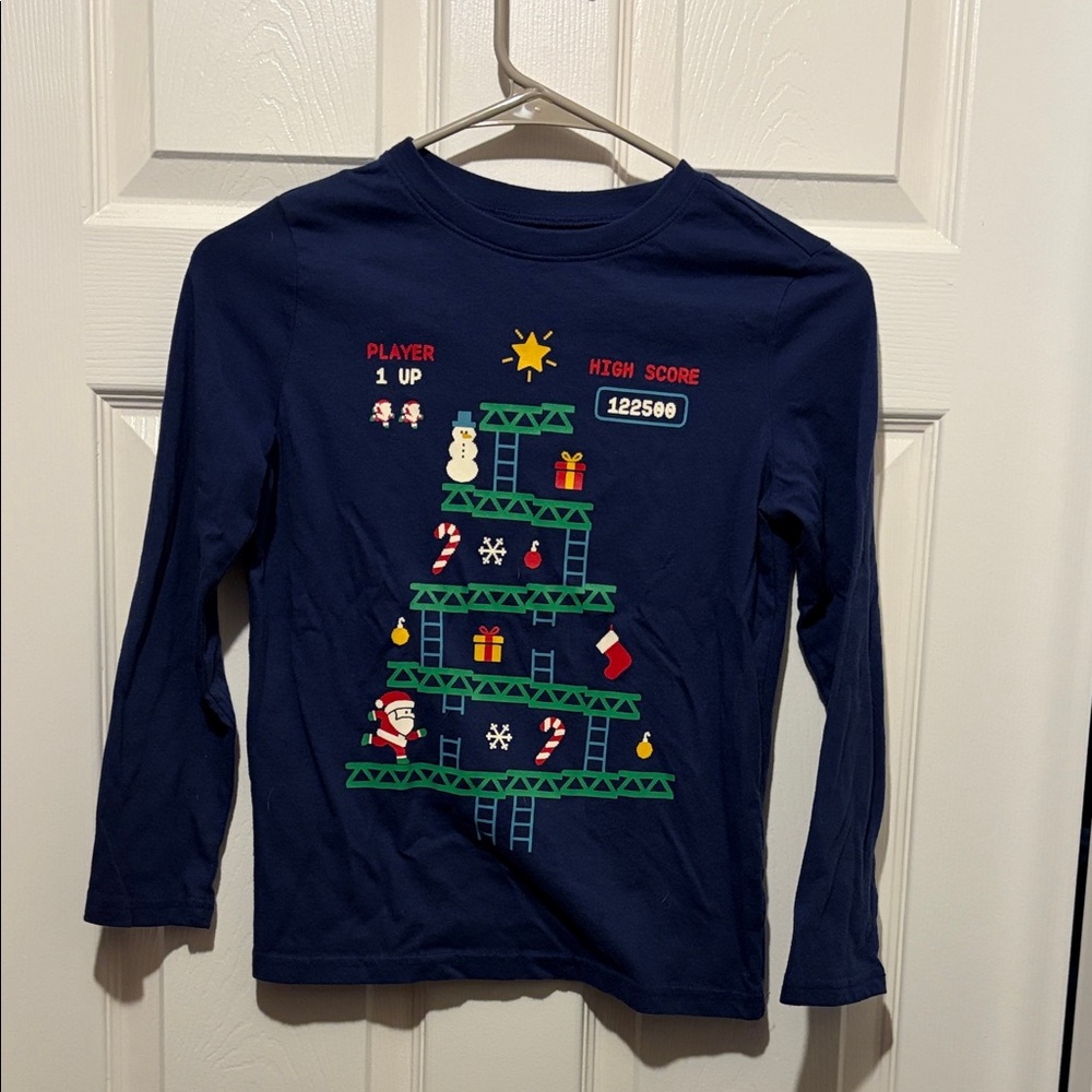 Jumping Beans Navy Blue Holiday Game Long Sleeve Tee
